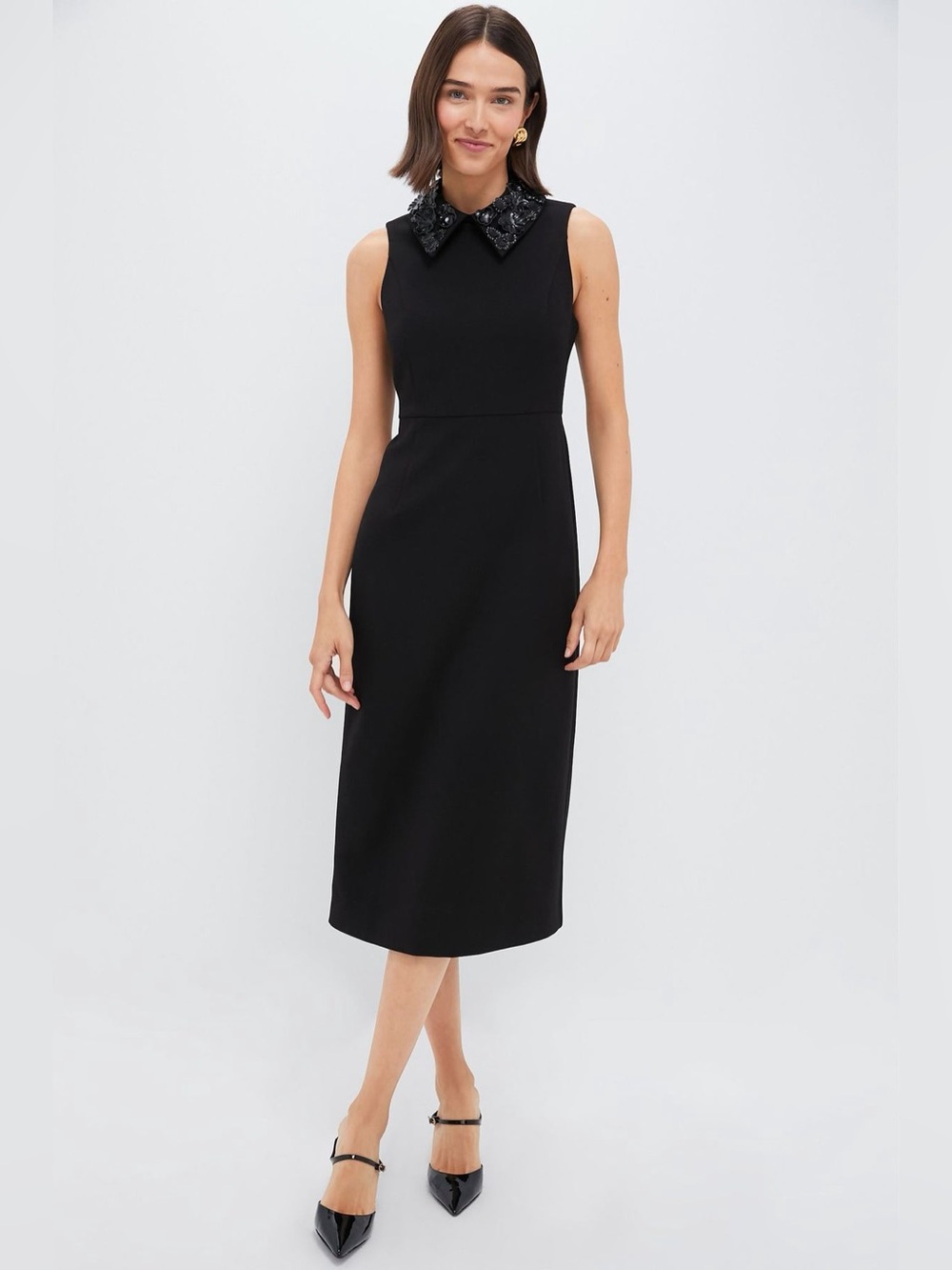 New Tuckernuck Black Floral Applique Helena Dress - size medium